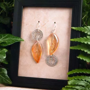Boucles d’oreille chakra plexus solaire jaune et ailes de fée
