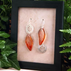 Boucles d’oreille chakra sacré orange et ailes de fée