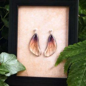 Boucles courtes créateur violettes, en résine translucide