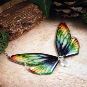 Collier ailes de fée, couleur Arc-en-Ciel (multicolore vibrant)