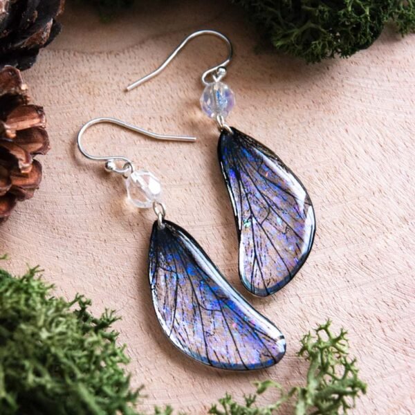 Boucles d’oreilles en ailes de fée Aerin Aurore Boréale