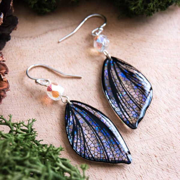 Boucles d’oreilles en ailes de fée – Eowyn Aurore Boréale