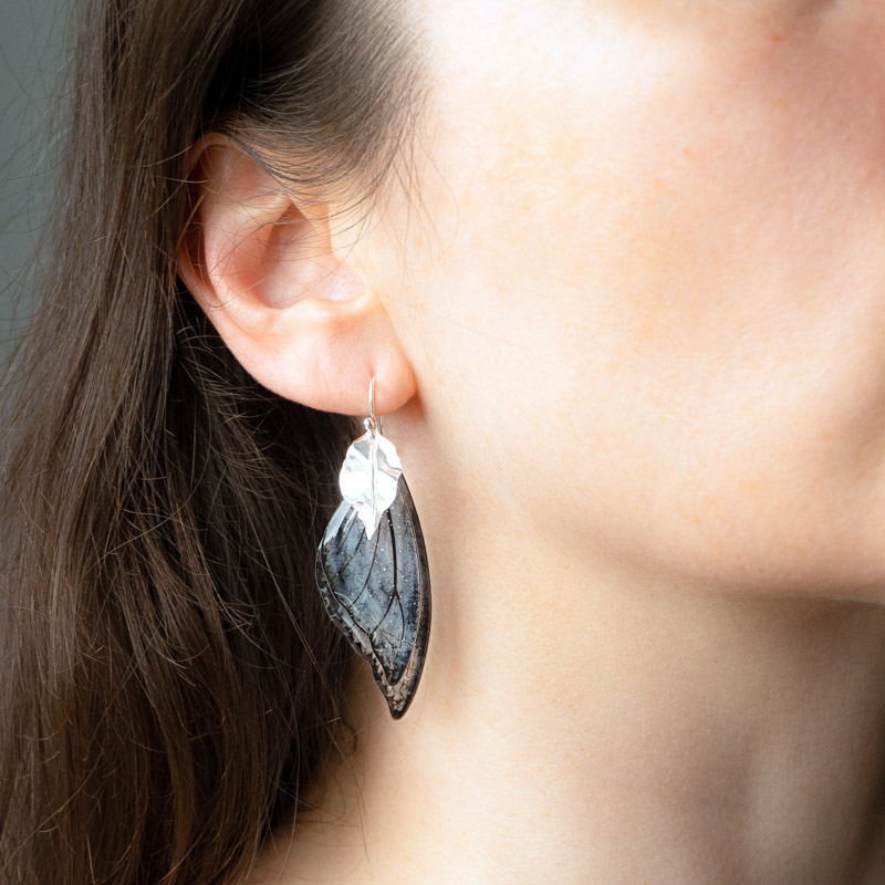 Boucles d’oreilles Tempête portées