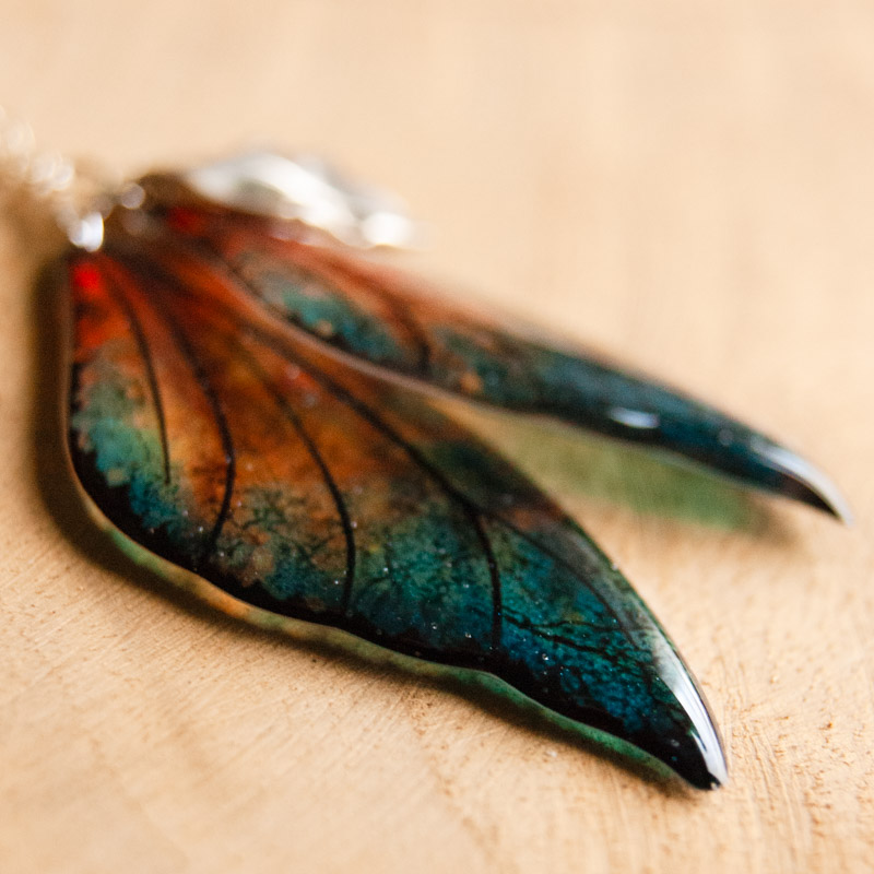 Détail des ailes utilisées pour le sautoir Feu Follet