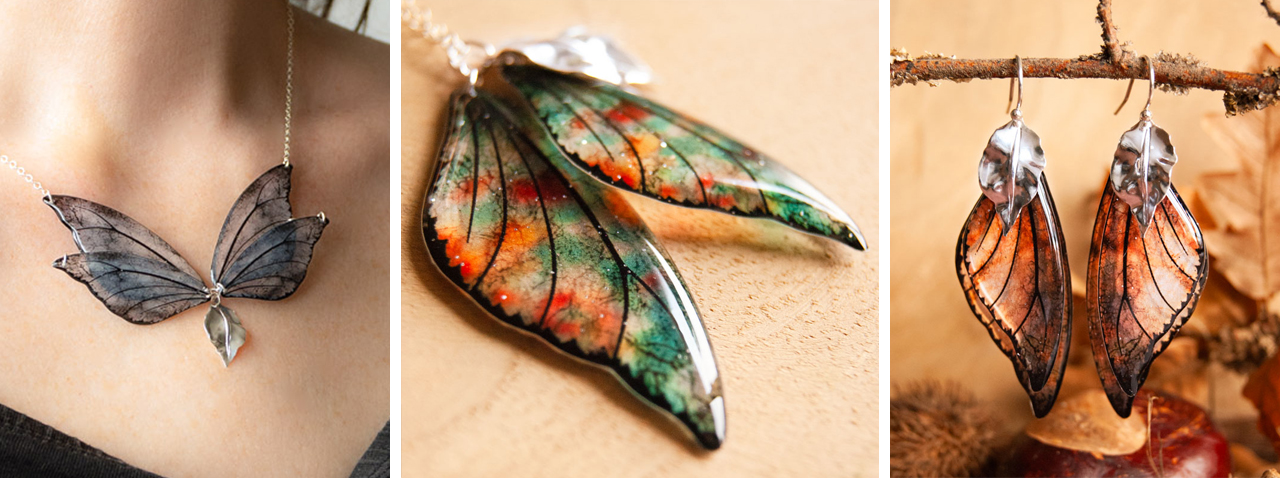 Bijoux d’automne Sylmeria – créations féeriques inspirées des ailes de la fée des vents d’automne