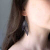 Boucles d’oreilles Prestige Viviane bleu nuit portées Boucles d’oreilles Prestige Viviane bleu nuit portées, Les Secrets de Brocéliande