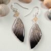 Boucles d’oreilles féeriques très scintillantes aux ailes argentées et noires