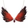 Collier Morgane Prestige aux ailes de fée rouge cuivré et noir, rehaussées de reflets or et d'un pendentif en grenat.